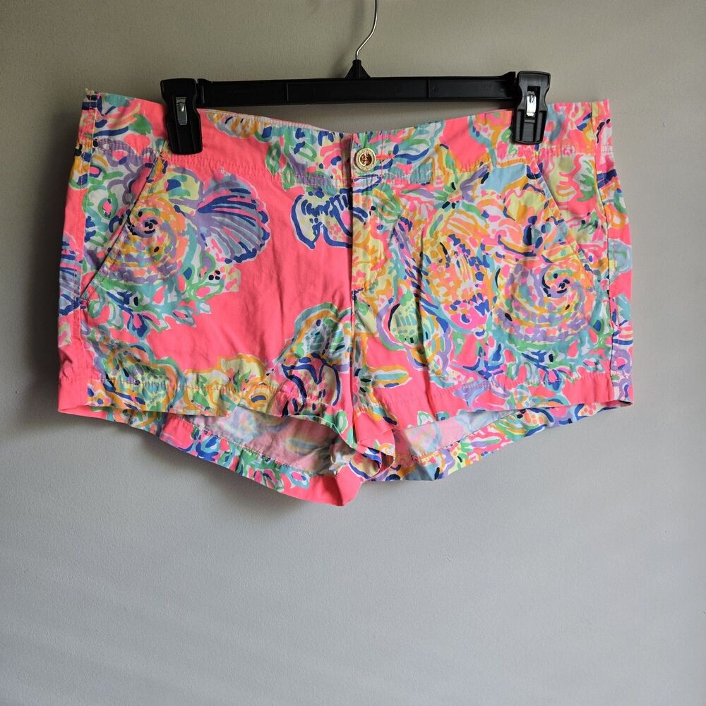 Lilly Pulitzer Size 14 Kerrie Short Colorful Natural Fibers 100% Cotton